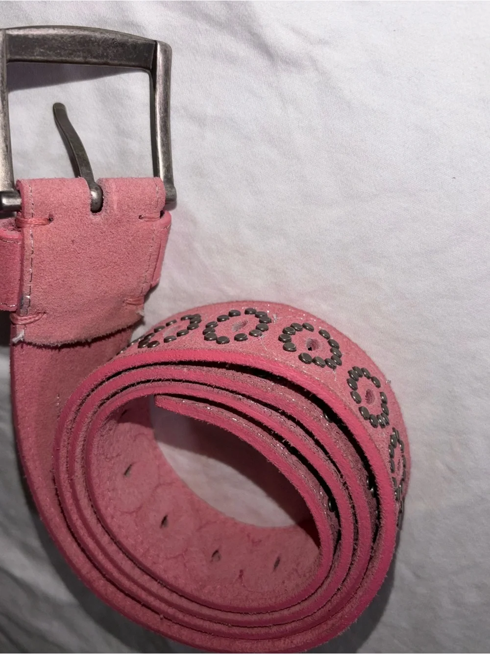 American Eagle Outfitters Pink Suede Studded Women's Belt large coastal cowgirl